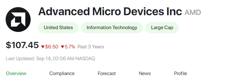 5. Advanced Micro Devices Inc (AMD)